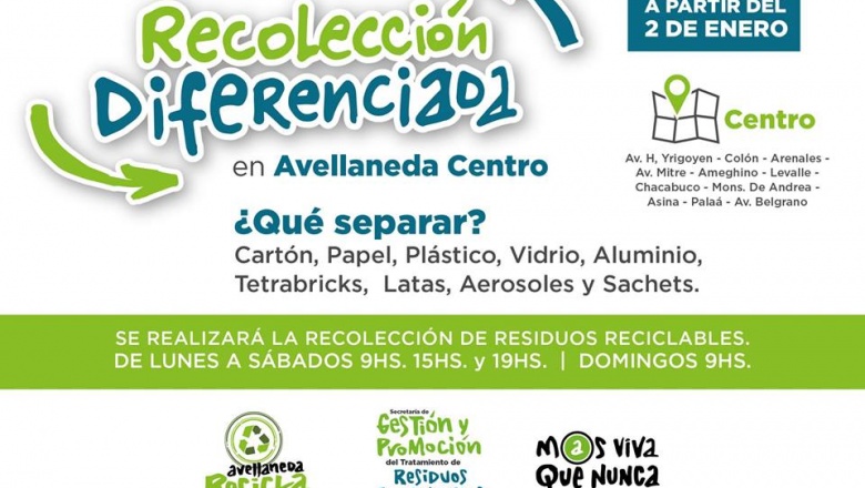 Está en marcha el programa de recolección diferenciada en Avellaneda Centro