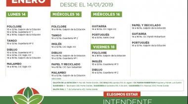 Agenda semanal de Colonia Cultural