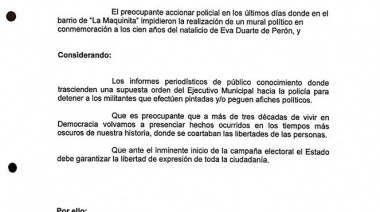 Unidad Ciudadana pide explicaciones a Grindetti por detenciones a militantes que hacían pintadas