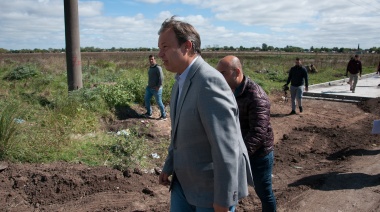 Cascallares recorrió la obra de la avenida Tomás Espora