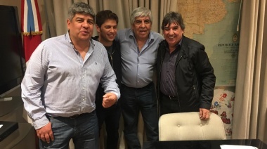 "Cholo" García junto a Kicillof y Hugo Moyano