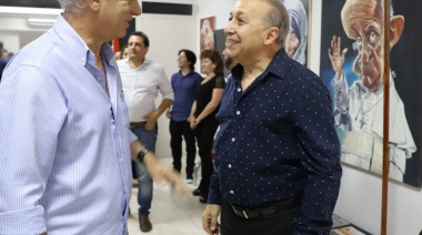 Grindetti acompañó al caricaturista Luis Ordóñez en la reinauguración de su escuela de dibujo