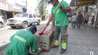 El Municipio realizó tareas de mantenimiento en el Paseo de Compras de 9 de Julio