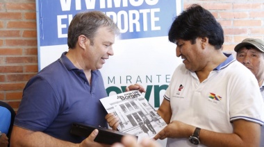 Evo Morales visitó el Polideportivo de Ministro Rivadavia