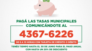 Extienden hasta el 30 de junio el plazo de pago anual de las tasas municipales