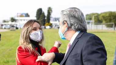 Alberto Fernández, Kicillof y Galmarini pusieron en marcha la Tunelera Eva