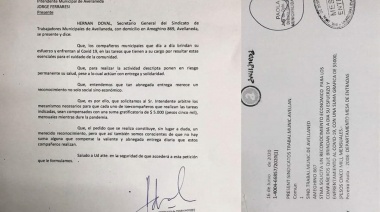 Municipales avellanedenses piden bono de 5.000 pesos