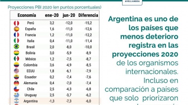 Argentina, entre los países del mundo donde menos se deterioraron las proyecciones económicas 2020