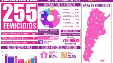 Números que duelen: son 255 los femicidios registrados en lo que va del año