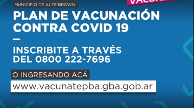 El municipio de Brown inscribe para vacunarse contra el coronavirus a través de un 0800, en centros comerciales y estaciones de trenes