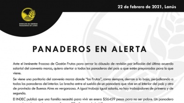 Panaderos de Lanús en “alerta” por posible acuerdo paritario “a la baja”