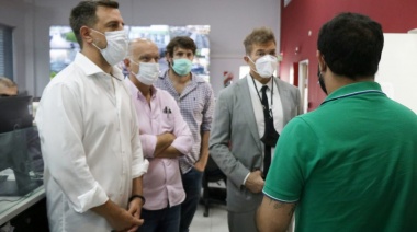 Grindetti recibió a Burlando y recorrieron el centro de monitoreo de Lanús