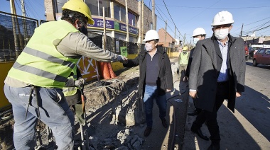 Mariano Cascallares y el flamante ministro Guerrera recorrieron la obra del paso bajo nivel de San Martín
