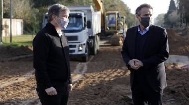 Cascallares y Katopodis visitaron obras de pavimentación en el distrito