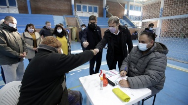 Cascallares, Bianco y Simone supervisaron obras hidráulicas y de urbanización en Don Orione