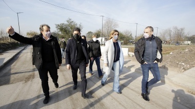 Cascallares, Bianco y Simone supervisaron obras hidráulicas y de urbanización en Don Orione