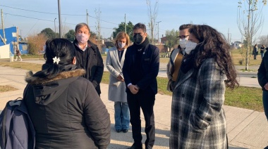 Cascallares, Bianco y Simone recorrieron obras de urbanización en Don Orione
