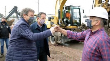 Cascallares y Katopodis recorrieron las obras del Viaducto de Ruta 4 en Burzaco