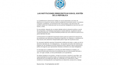 La CGT salió a bancar a Alberto Fernández: “Las instituciones democráticas son el sostén de la República”