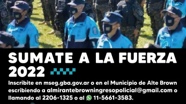 Convocan a jóvenes de 18 a 25 años a inscribirse en la Policía Bonaerense