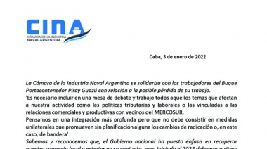Fuerte apoyo al reclamo de gremios de la marina mercante por fuga de buques
