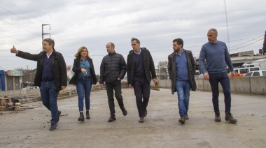 Katopodis, Insaurralde, Cascallares y Fabiani recorrieron las obras del Viaducto de Ruta 4 y en la Quinta Rocca