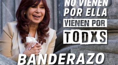 Habrá un banderazo en la plaza Grigera de Lomas en defensa de Cristina