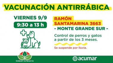 Se realizará un nuevo operativo de vacunación antirrábica