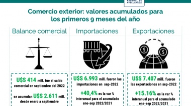 Balance del comercio exterior en los primeros nueve meses del año