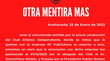 La oposición en el club responsabilizó a Doman por los carteles PRO en Independiente