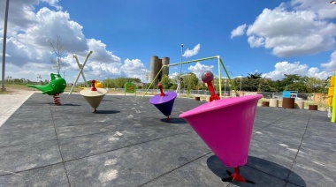 En el Parque Don Orione instalan juegos infantiles e infraestructura para hacer ejercicio y deportes