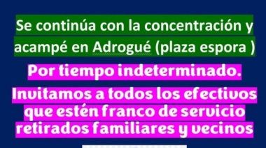 Realizan un acampe para exigir mejoras para efectivos de la Bonaerense
