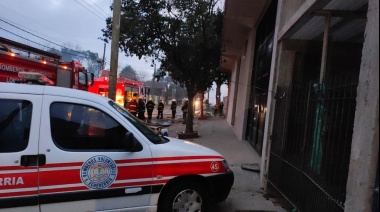 Incendio destruyó un depósito de pallets de madera en Luis Guillón
