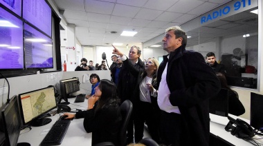 Junto a Cascallares, Massa elogió el sistema de seguridad de los colectivos de Brown