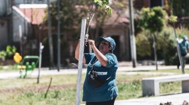Avanza la forestación y parquización de espacios en Glew y Longchamps