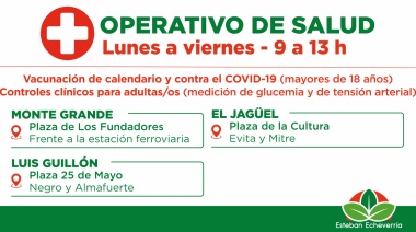 Continúan los operativos gratuitos de vacunación y controles clínicos en Echeverría