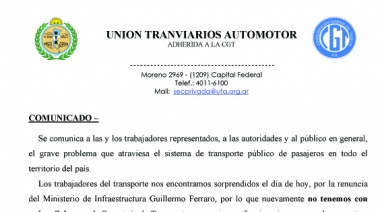 La salida del ministro de Infraestructura deja al país al borde de un paro de colectivos