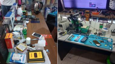Allanaron una serie de “cuevas de celulares robados” y clausuraron varios locales en Avellaneda