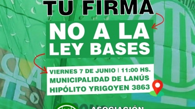 ATE Lanús junta firmas contra la Ley Bases en la Municipalidad