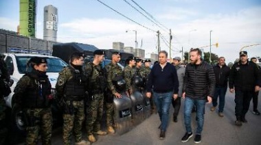 Cascallares y Otermín encabezaron un operativo en la intersección de los dos distritos
