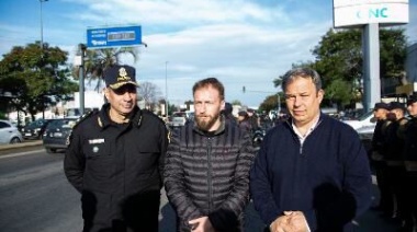 Cascallares y Otermín encabezaron un operativo en la intersección de los dos distritos