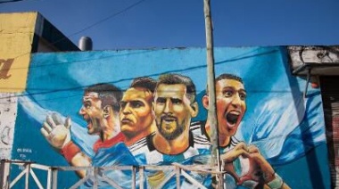 Un mural en Longchamps para homenajear a los bicampeones de América