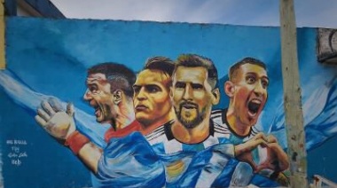 Un mural en Longchamps para homenajear a los bicampeones de América