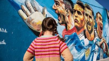 Un mural en Longchamps para homenajear a los bicampeones de América