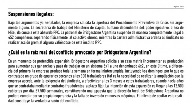 SUTNA continúa su plan de lucha: volanteada en la puerta de Bridgestone