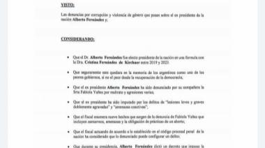 La oposición busca declarar persona no grata a Alberto Fernández tras las denuncias de violencia de género