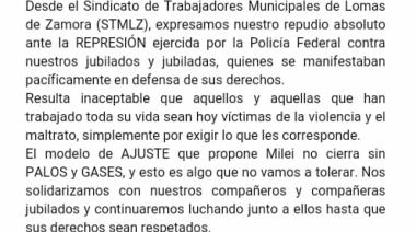 “El modelo de ajuste que propone Milei no cierra sin palos ni gases”