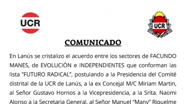 Oficializan la lista de “Futuro Radical”, el sector que responde a Facundo Manes en el distrito