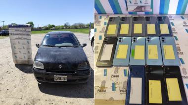 Lo pararon en la ruta por un control de rutina y descubrieron que llevaba celulares robados