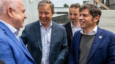 Kicillof y Cascallares recorrieron las obras de la nueva sucursal del Banco Provincia en el Parque Industrial